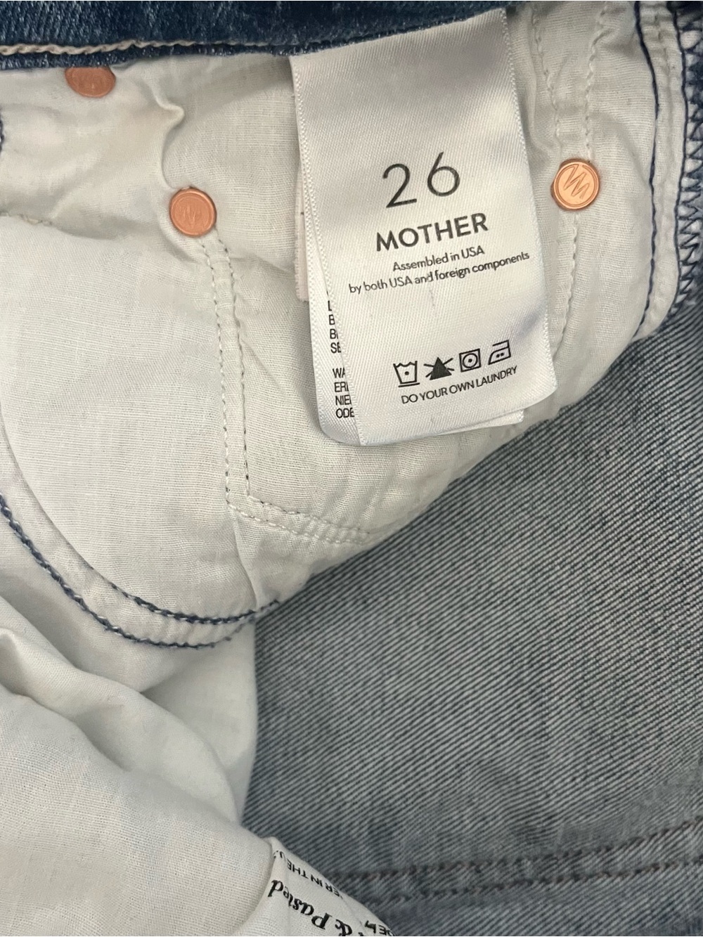 MOTHER Pixie Tomcat Crop Not Cut & Pasted Jeans Size 26 Raw Hem See Note - Picture 8 of 16
